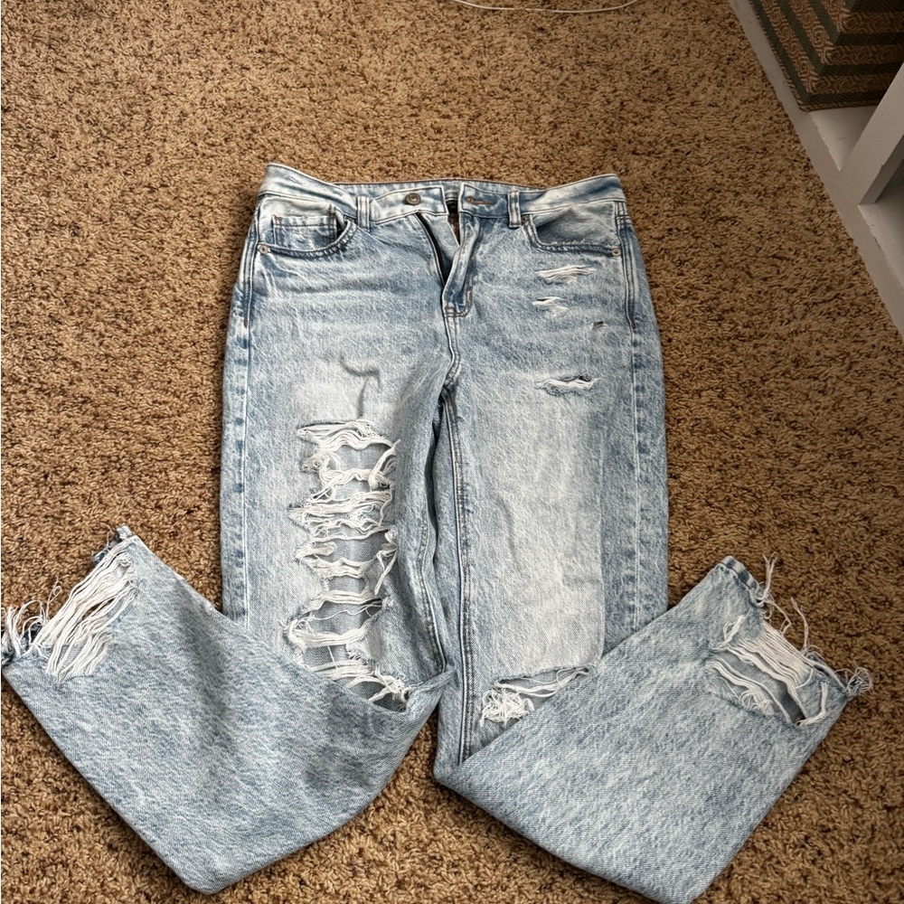 American Eagle Outfitters Blue Boyfriend Jeans Distressed